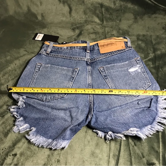 ONE TEASPOON PACIFICA BANDITS BLUE DENIM SHORTS Size 24 Style 22964 100% COTTON - Picture 12 of 15